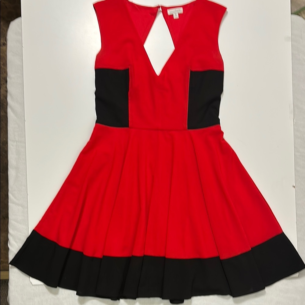 Charming Charlie Red and Black Sleeveless Dress